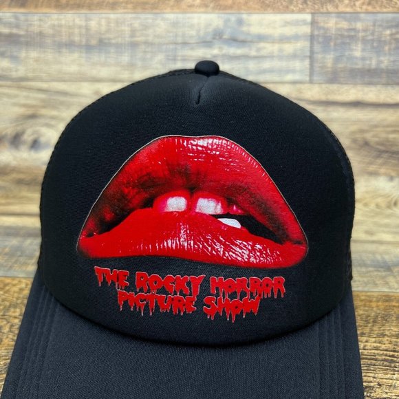 Rocky Horror Picture Show Mens Trucker Hat Black Snapback Cult Horror Ball Cap - Picture 3 of 8